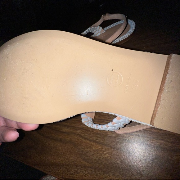 Chanel white and light beige braided flats. - Picture 3 of 4